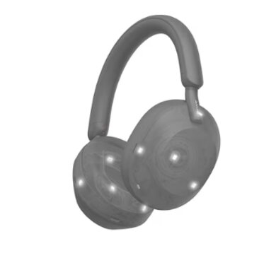 Diagram showing the location of the XM5's ANC mics.