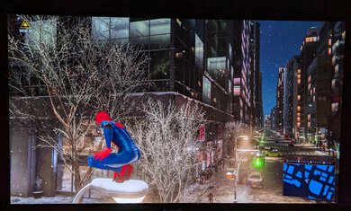 Badly calibrated HDR in Miles Morales on the PS5 with the ASUS PG32UCDM.