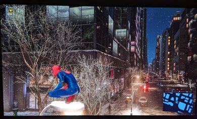 Properly calibrated HDR in Miles Morales on the PS5 with the ASUS PG32UCDM.