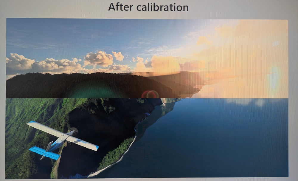 Windows HDR calibration that's properly done, resulting in well-lit highlights.