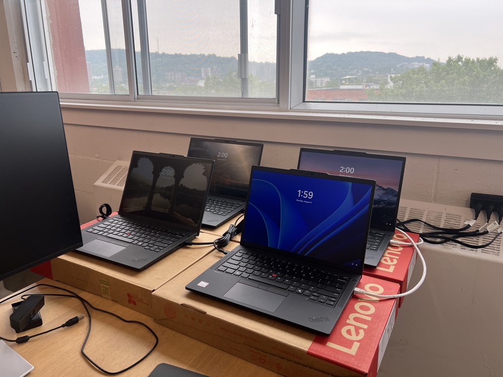 Four laptop configurations for testing OpenVPN and WireGuard.