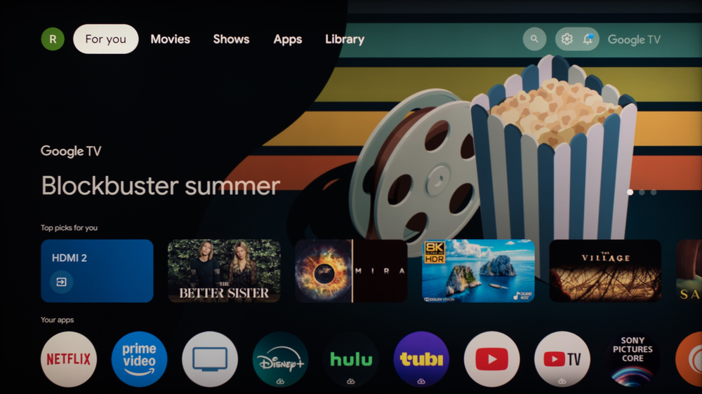 The Google TV 'For You' section changes based on the user profile.