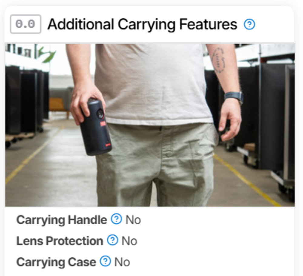 The Anker Nebula Capsule 3's Additional Carrying Features box.
