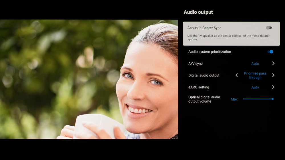 eARC settings for the Sony A95L TV.