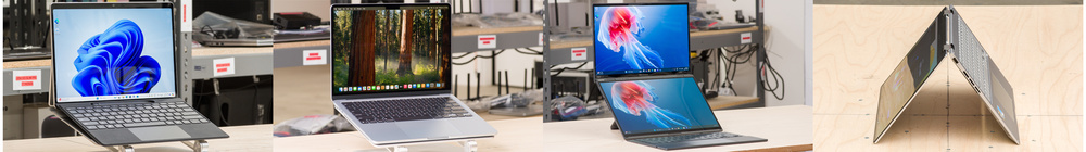 Various form factors: tablet PC, clamshell, dual-screen, 2-in-1 convertible.