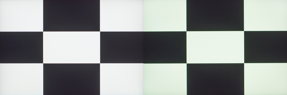 Photo taken of the checkboard pattern used during the contrast test.