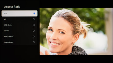 "Aspect Ratio" menu on the TCL QM8K.