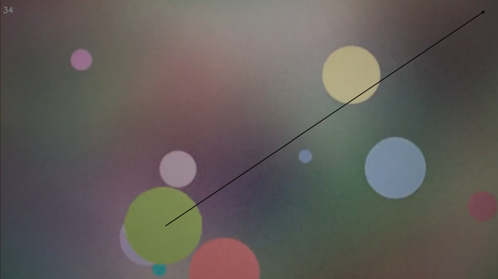 Image showing the direction of movement of the green ball.