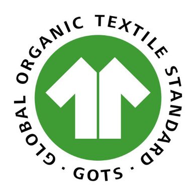 The GOTS logo; it shows a shirt icon on a green background.
