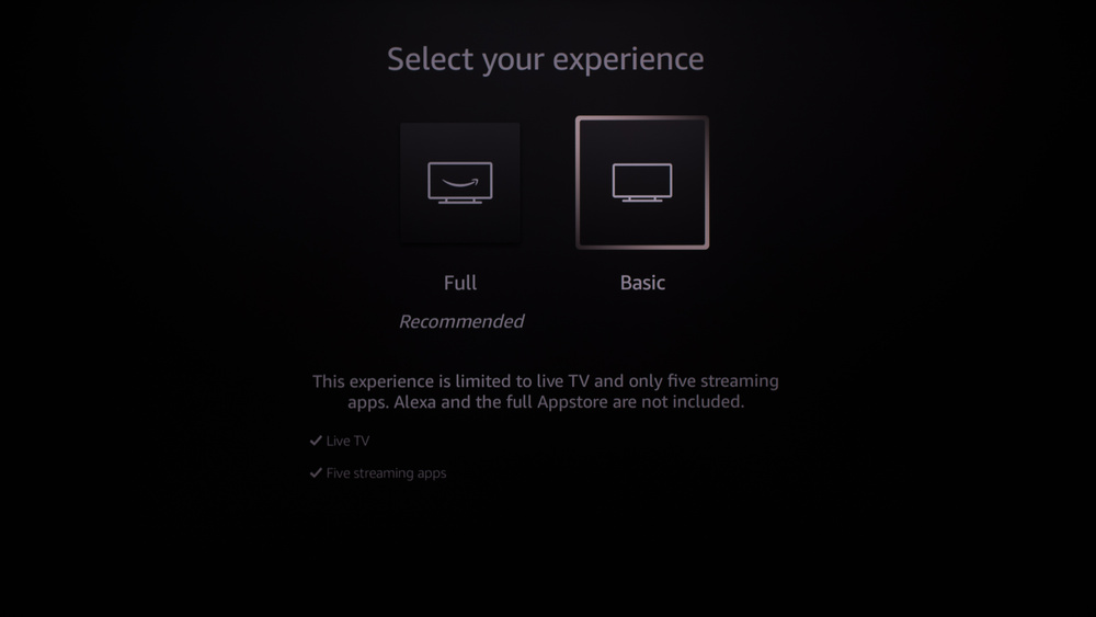 Fire TV's basic TV mode.