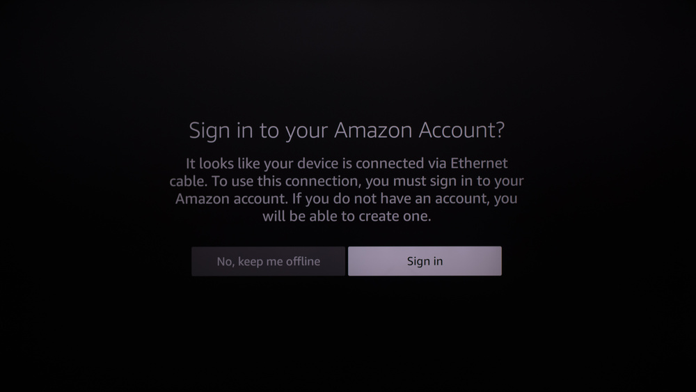 Once you connect to a network, the TV will ask you to sign in.