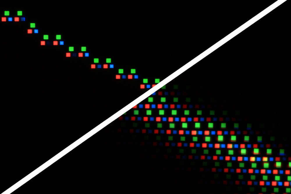 Native 4k (top left) vs. an upscaled 1080p (bottom right) image.