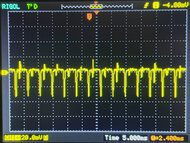 Oscilloscope of the backlight on the LG 27GS5QE-B with VRR off at 240Hz.
