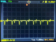Oscilloscope of the backlight on the LG 27GS5QE-B with VRR on at 120Hz.