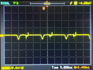 Oscilloscope of the backlight on the LG 27GS5QE-B with VRR on at 60Hz.