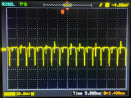 Oscilloscope of the backlight on the LG 27GS5QE-B with VRR on at 240Hz.