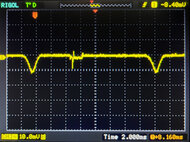 Oscilloscope of the backlight on the LG 34GS5QE-B with VRR on at 60Hz.