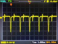 Oscilloscope of the backlight on the LG 34GS5QE-B with VRR on at 240Hz.