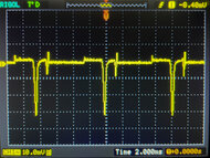 Oscilloscope of the backlight on the LG 34GS5QE-B with VRR off at 120Hz.