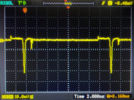 Oscilloscope of the backlight on the LG 34GS5QE-B with VRR off at 60Hz.