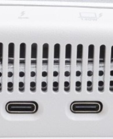 A Thunderbolt port next to a DisplayPort Alt Mode port.