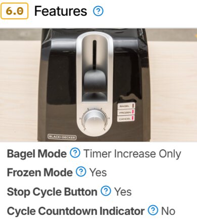 The Features test for Toaster Test Bench 1.1.