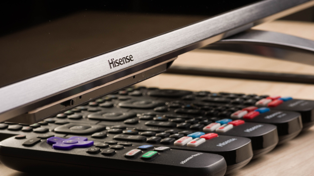 A close-up photo of a Hisense TV.