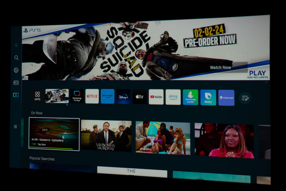 Samsung The Freestyle 2nd Gen projecting a 100" image in our test setup