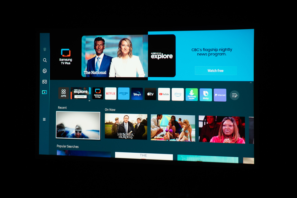 Samsung The Freestyle 2nd Gen projecting a 55" image in our test setup