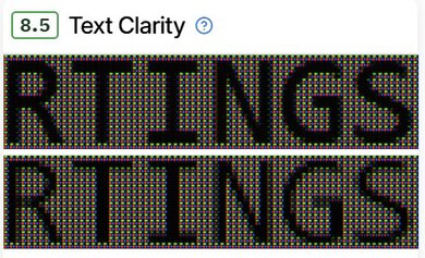Text clarity of the Dell S3225QC on Test Bench 2.1.2 of RTINGS.com.