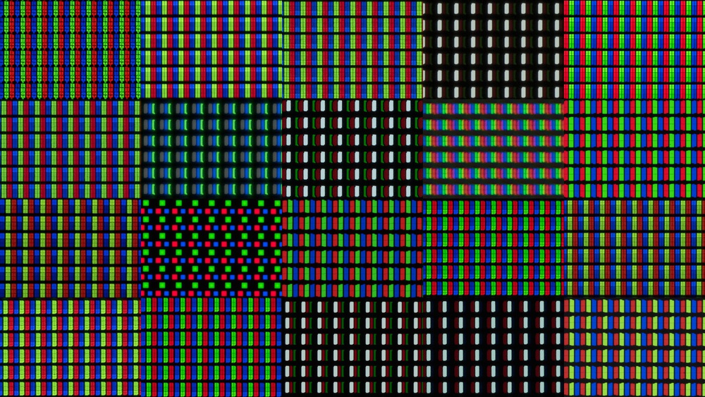 A photo collage showing the pixel photo of 20 TVs