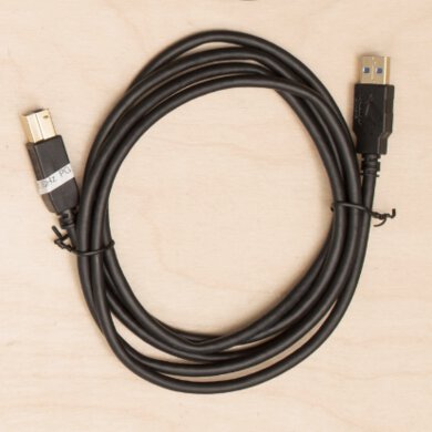 USB-A to USB-B cable.