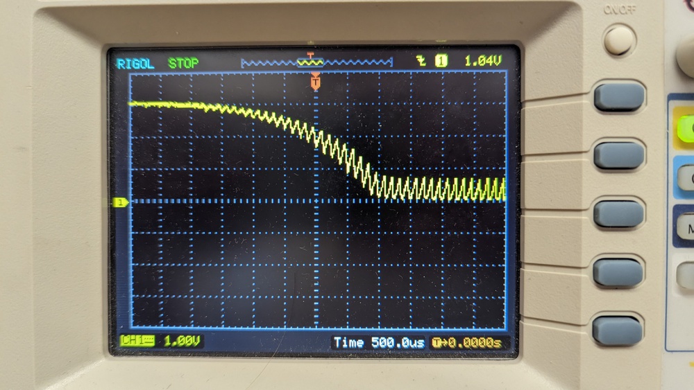 Razer Viper 8KHz oscilloscope reading when pressed at 30mm/min (relatively slow)