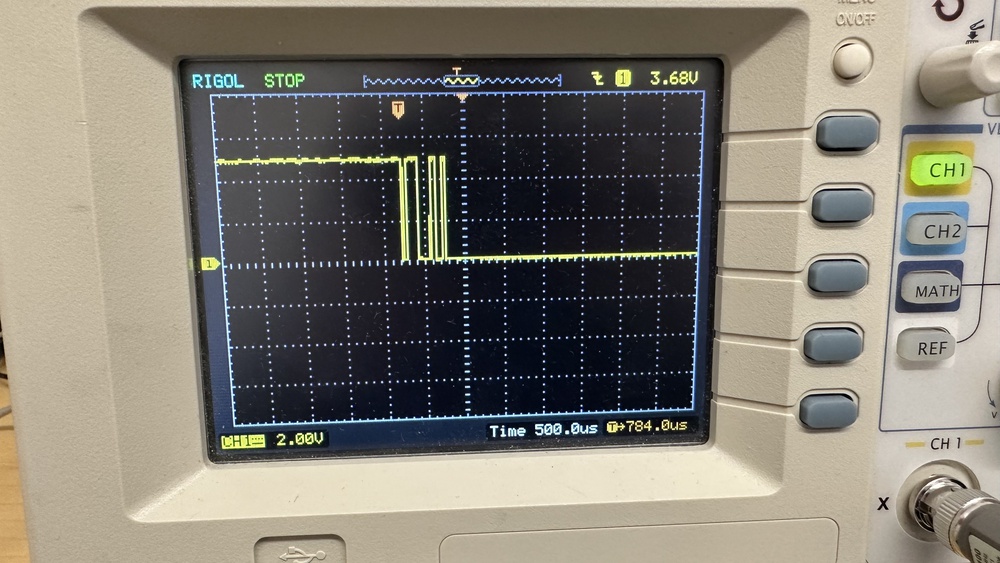 Zowie FK1-B oscilloscope human press (relatively fast)