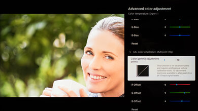 White balance calibration menu.