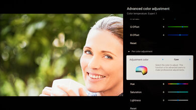 Color calibration menu.