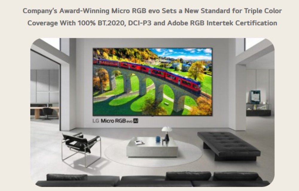 LG claims 100% BT.2020 coverage on their new Micro RGB sets.