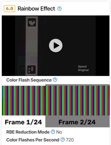 The new Rainbow Effect test.