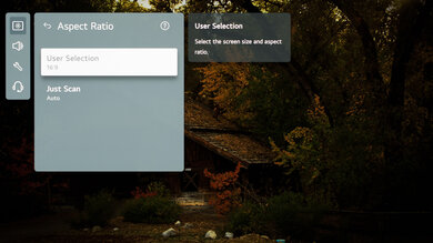 "Aspect ratio" menu on the LG G5 OLED.