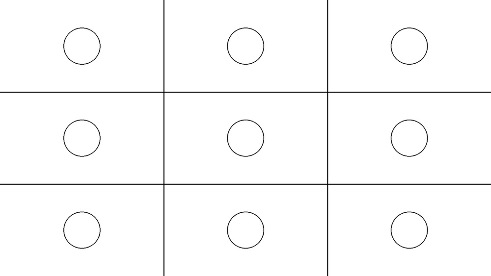 Measurement areas and T-10A sensor locations (circles).