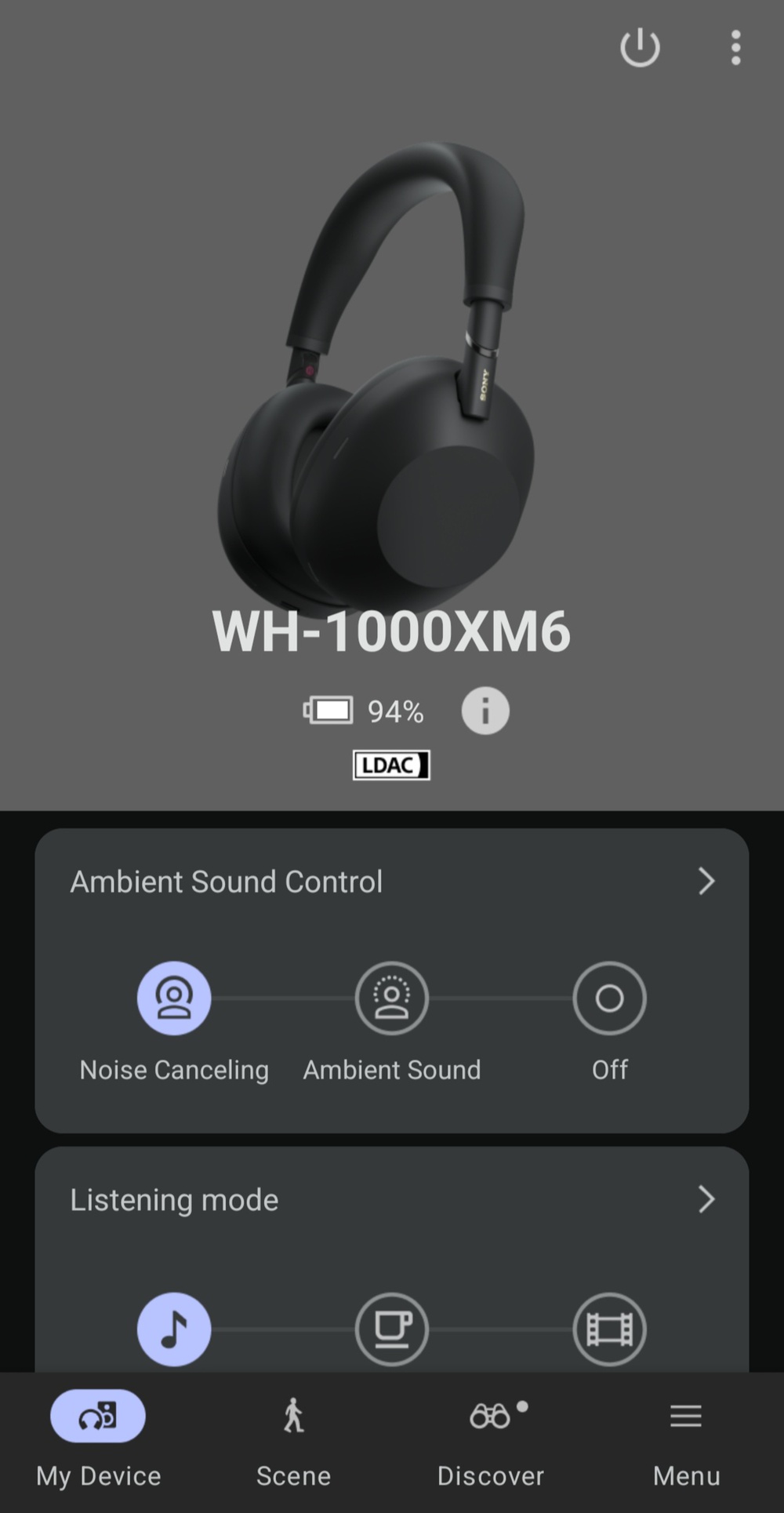A screenshot shows the Sony Sound Connect app for the WH-1000XM6.