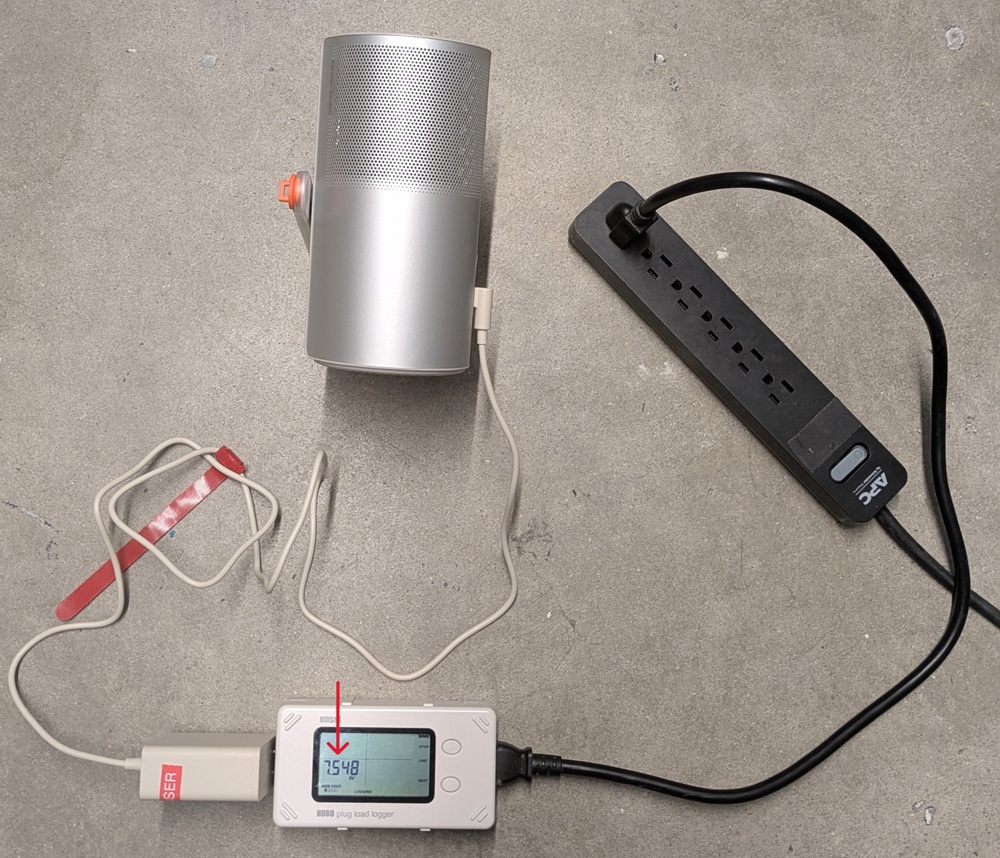 Connect the data logger to the projector.