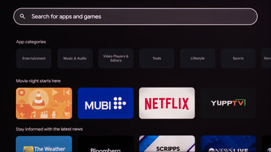 Google TV app store on TCL TVs.