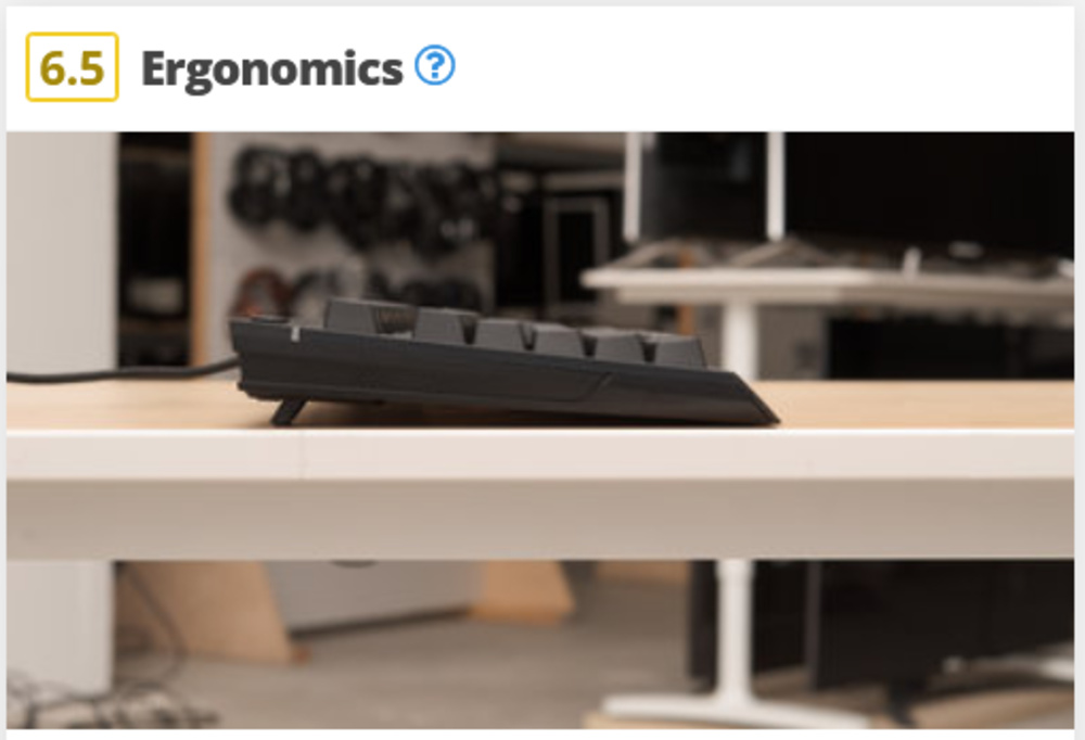 The old ergonomics score for the HyperX Alloy Core RGB