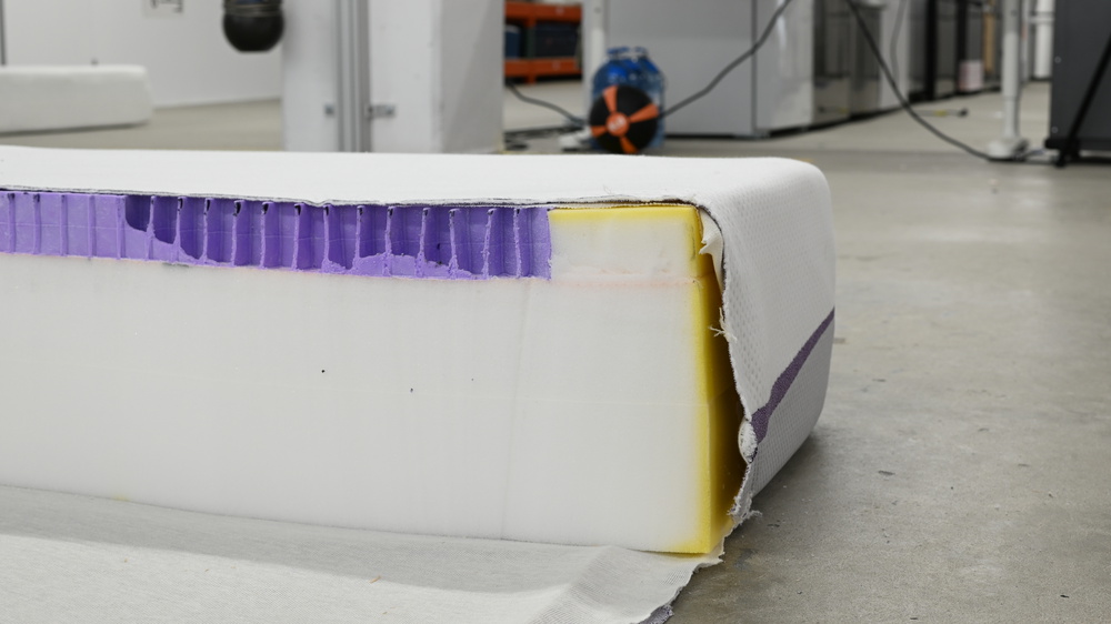 The Purple Mattress' edge component photo.