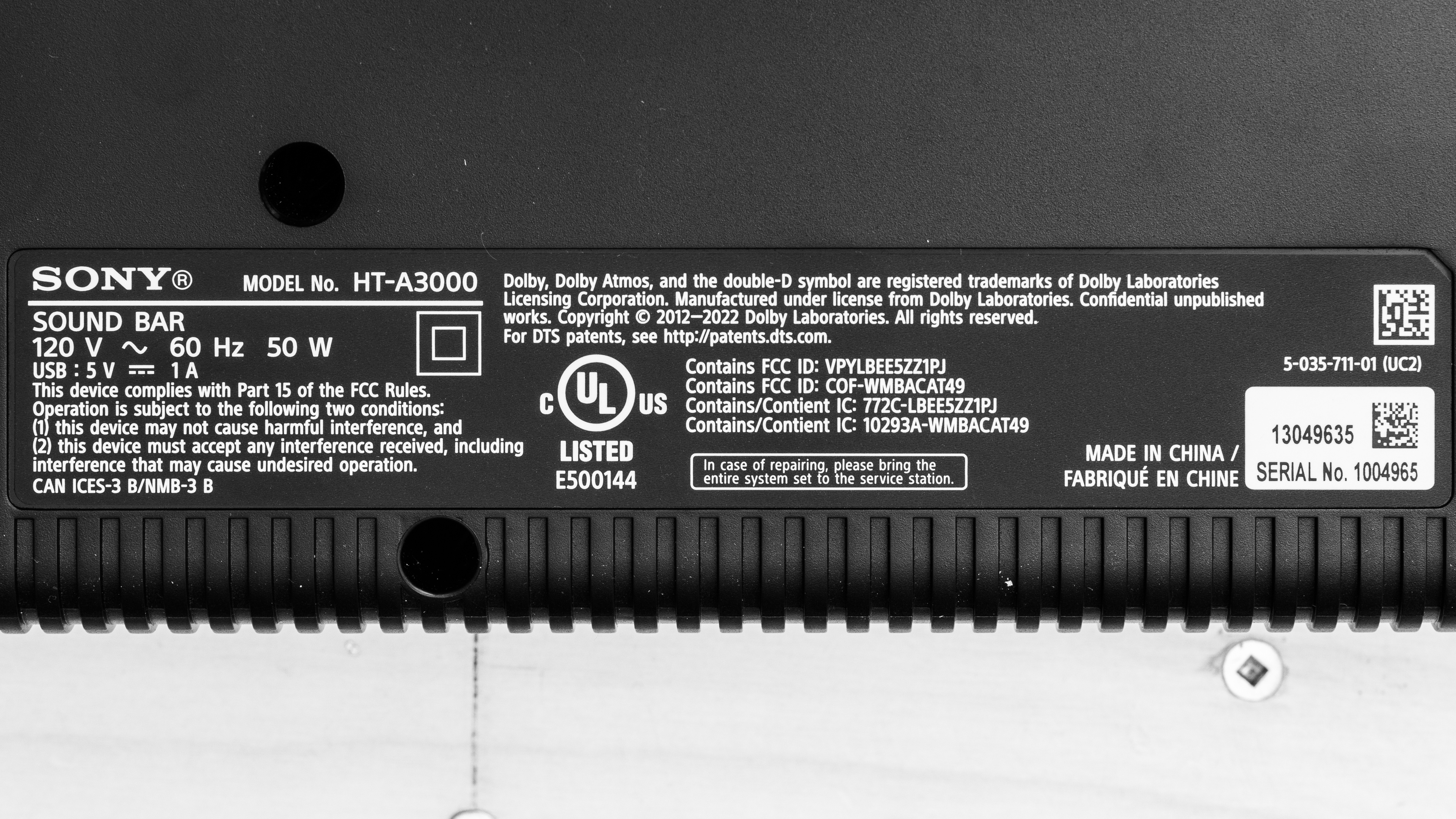 Sony HT-A3000 + SA-SW3 - Barra de sonido - LDLC