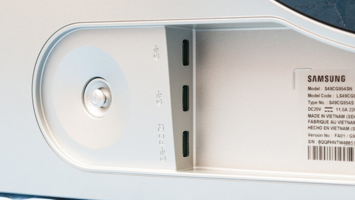 USB-C ports on the Samsung Odyssey S49CG95.