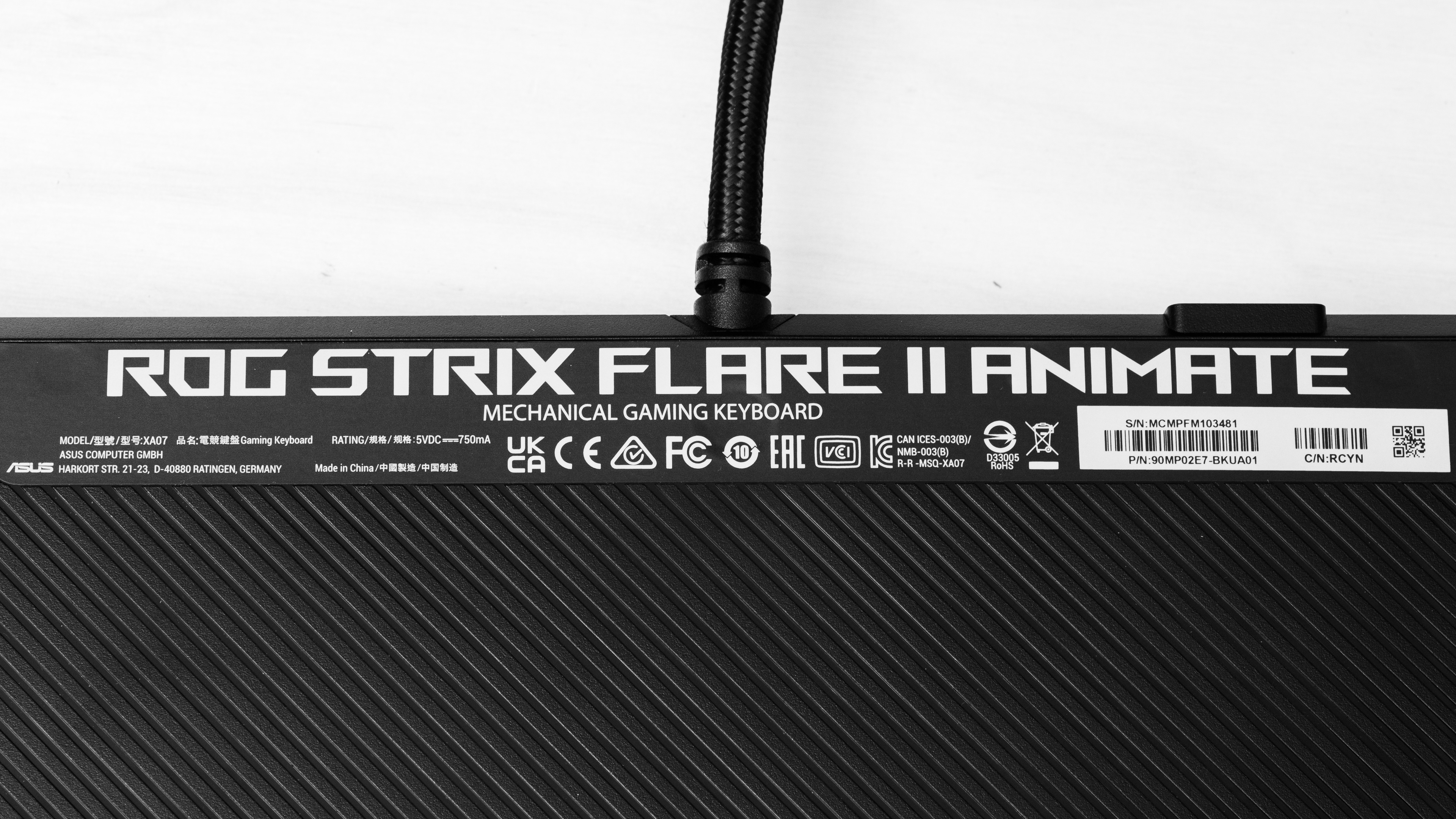 ASUS ROG Strix Flare II Animate Clavier de Jeu Mécanique - Gunmetal,  Anglais Américain (Commutateurs Rouges)