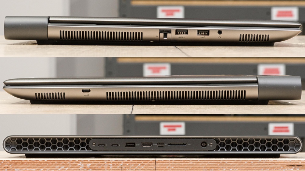 The Dell Alienware m18 R2 (2024)'s port selection.