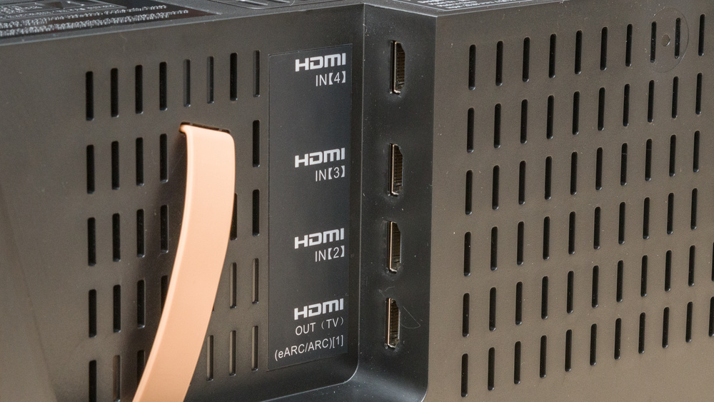 The Nakamichi Dragon has multiple HDMI inputs and an HDMI eARC/ARC port.